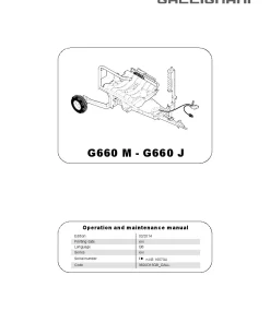 Gallignani G660 M - G660 J Bale wrapper 2014 Operation Maintenance Manual PDF download