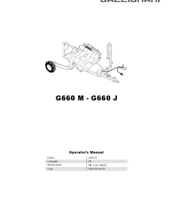 Gallignani G660 M - G660 J Bale wrapper 2016 Operation Maintenance Manual PDF download