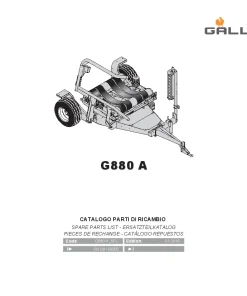 Gallignani G880 A Bale wrapper 2016 Parts Manual Catalog PDF Download