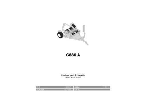 Gallignani G880 A Bale wrapper 2019 Parts Manual Catalog PDF Download