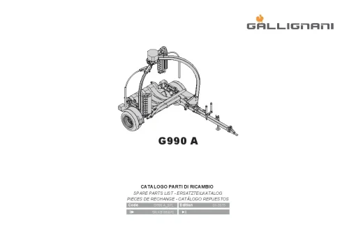 Gallignani G990 A Bale wrapper 2015 Parts Manual Catalog PDF Download
