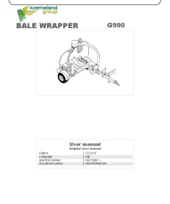 Gallignani G990 Bale wrapper 2019 Operation Maintenance Manual PDF download