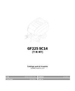 Gallignani GF 225 SC14 Round Baler 2019 Parts Manual Catalog PDF Download