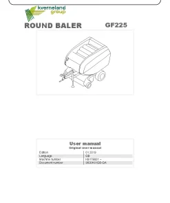 Gallignani GF225 Round Baler 2019 Operation Maintenance Manual PDF download