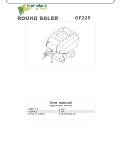 Gallignani GF225 Round Baler 2021 Operation Maintenance Manual PDF download
