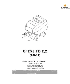 Gallignani GF255 FD 2.2 Round Baler 2016 Parts Manual Catalog PDF Download