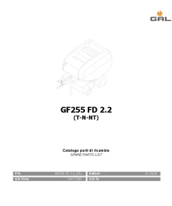 Gallignani GF255 FD 2.2 Round Baler 2018 Parts Manual Catalog PDF Download