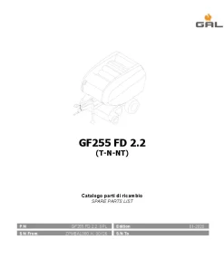Gallignani GF255 FD 2.2 Round Baler 2020 Parts Manual Catalog PDF Download