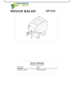 Gallignani GF325 Round Baler 2021 Operation Maintenance Manual PDF download