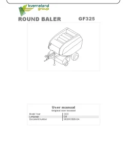 Gallignani GF325 Round Baler 2022 Operation Maintenance Manual PDF download
