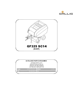 Gallignani GF325 SC14 Round Baler 2015 Parts Manual Catalog PDF Download