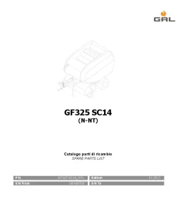 Gallignani GF325 SC14 Round Balers 2017 Parts Manual Catalog PDF Download