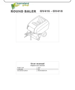 Gallignani GV416-GV418 Round Baler 2021 Operation Maintenance Manual PDF download
