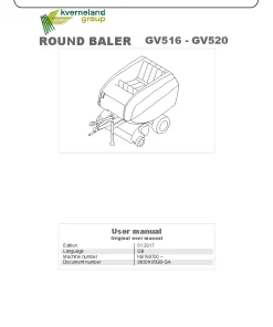 Gallignani GV516-GV520 Round Baler 2017 Operation Maintenance Manual PDF download
