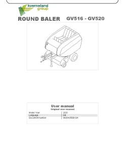 Gallignani GV516-GV520 Round Baler 2020 Operation Maintenance Manual PDF download