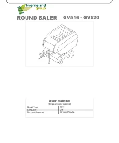 Gallignani GV516-GV520 Round Baler 2022 Operation Maintenance Manual PDF download