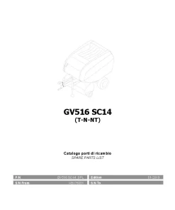 Gallignani GV516 SC14 Round Baler 2019 Parts Manual Catalog PDF Download