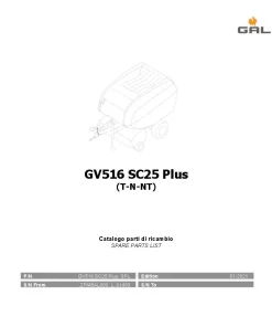 Gallignani GV516 SC25 Plus Round Baler 2021 Parts Manual Catalog PDF Download