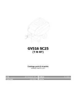 Gallignani GV516 SC25 Round Baler 2019 Parts Manual Catalog PDF Download