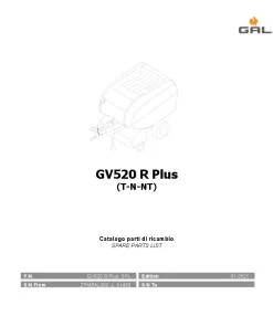 Gallignani GV520 R Plus Round Baler 2021 Parts Manual Catalog PDF Download