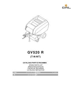 Gallignani GV520 R Round Baler 2016 Parts Manual Catalog PDF Download