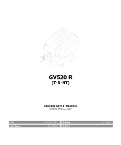Gallignani GV520 R Round Baler 2019 Parts Manual Catalog PDF Download