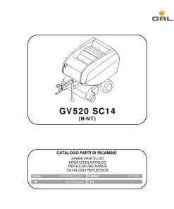 Gallignani GV520 SC14 Round Baler 2015 Parts Manual Catalog PDF Download
