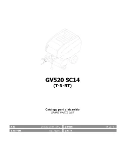 Gallignani GV520 SC14 Round Baler 2019 Parts Manual Catalog PDF Download