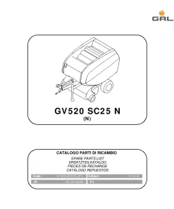 Gallignani GV520 SC25 N Round Baler 2014 Parts Manual Catalog PDF Download
