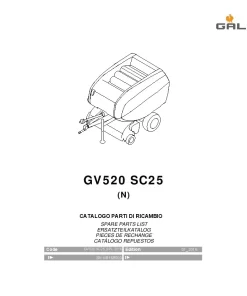 Gallignani GV520 SC25 Round Baler 2016 Parts Manual Catalog PDF Download