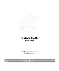 Gallignani GV520 SC25 Round Baler 2019 Parts Manual Catalog PDF Download