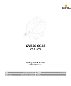 Gallignani GV520 SC25 Round Baler 2020 Parts Manual Catalog PDF Download