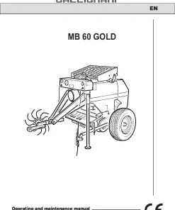 Gallignani MB 60 GOLD Round Balers 2007 EN Operation Maintenance Manual PDF download