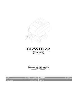 Gallignani SPM Gallignani GF255 FD 2.2 Round Baler 2019 Parts Manual Catalog PDF Download