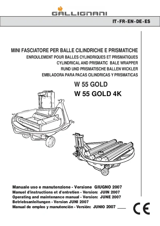Gallignani W55 GOLD -4K Round Balers IT - FR - DE -ES Parts Manual Catalog PDF Download