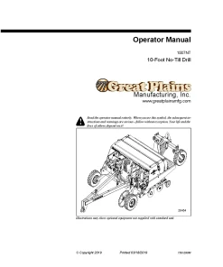 Great Plains 1007NT No-Till Drill Operation Maintenance Manual PDF download