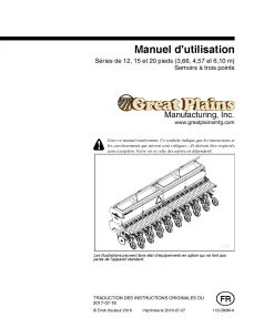 Great Plains 12 15 20 Foot Series 3-Point Drills 1994 French Canadian Operation Maintenance Manual PDF download