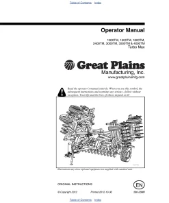 Great Plains 1200 1500 1800 2400 3000 3500 4000-TM Turbo Max Operation Maintenance Manual PDF download