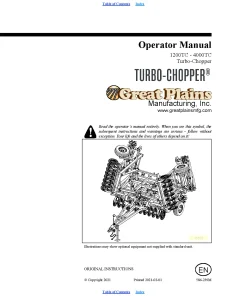 Great Plains 1200TC 1500TC 1800TC 2400TC 3000TC 4000TC Turbo Chopper Operation Maintenance Manual PDF download