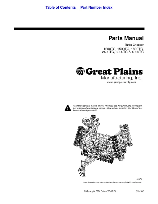 Great Plains 1200TC 1500TC 1800TC 2400TC 3000TC 4000TC Turbo Chopper Parts Manual Catalog Pdf Download