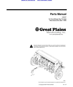 Great Plains 1205NT 12-Foot End Wheel No-Till Drill Parts Manual Catalog Pdf Download