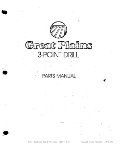Great Plains 14- and 20-Foot 3-Point Drills 1979-1980 Parts Manual Catalog Pdf Download