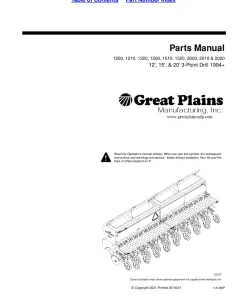 Great Plains 1500 1510 1520 -12 15 20 Foot Series 3 Point Drills 1994+Parts Manual Catalog Pdf Download