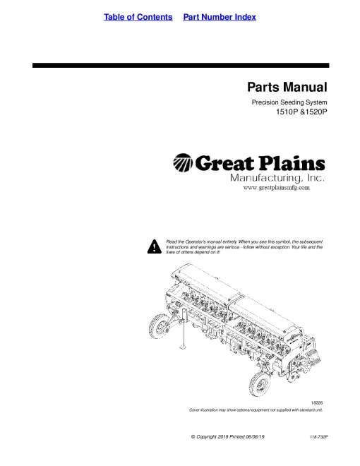 Great Plains 1510P 1520P 3-PointPrecision Seeding System Parts Manual Catalog Pdf Download