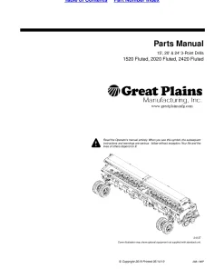 Great Plains 1520F 2020F 2420F Fluted 3 Point Feed Drills Parts Manual Catalog Pdf Download