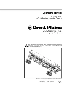Great Plains 2010P 2020P 3-Point Precision Seeding System Operation Maintenance Manual PDF download