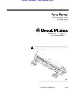 Great Plains 2010P 2020P 3-Point Precision Seeding System Parts Manual Catalog Pdf Download