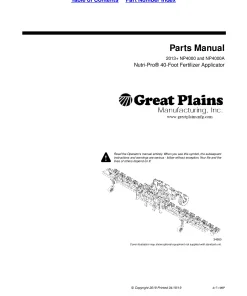 Great Plains 2013 NP4000(A) Nutri-Pro 40-ft Fertilizer Applicator Parts Manual Catalog Pdf Download