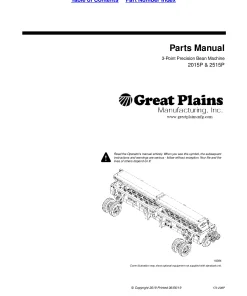 Great Plains 2015P 2515P 3Point Precision Bean Machine Parts Manual Catalog Pdf Download