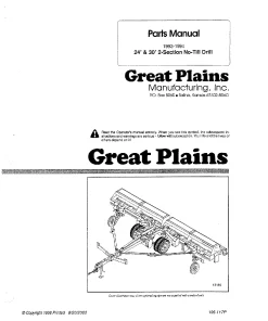 Great Plains 24 30- Foot 2Section No Till Drill 1993-1994 Parts Manual Catalog Pdf Download